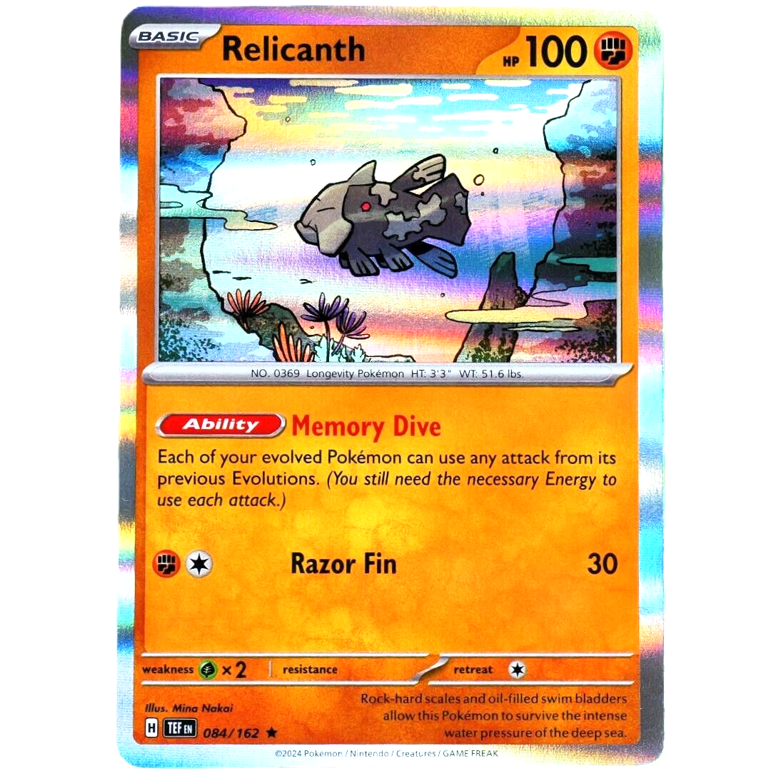 Relicanth - Rare Holo - Pokemon TCG Scarlet & Violet Temporal Forces #084/162