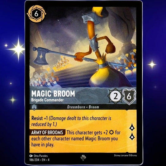 Magic Broom Brigade Commander - Unique Super Rare - Lorcana Ursula's Return #186