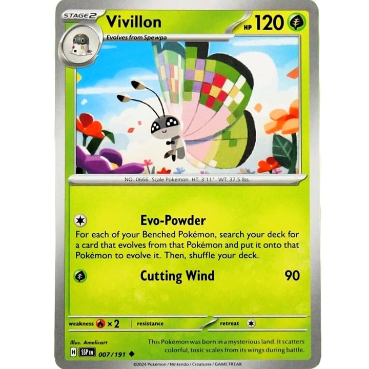 Vivillon - Uncommon - Pokemon TCG Surging Sparks #007/191