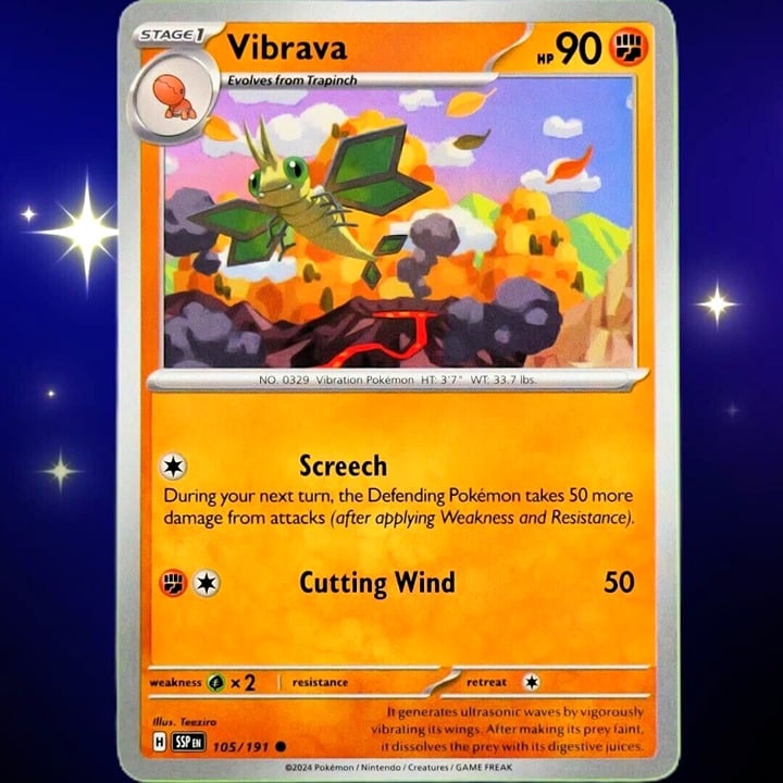 Vibrava - Common - Pokemon TCG Surging Sparks #105/191