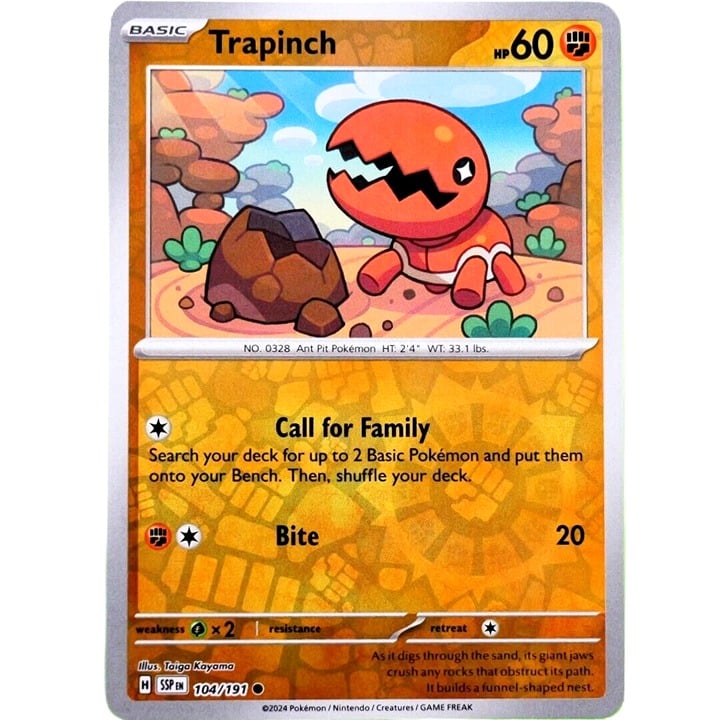 Trapinch - Reverse Holo - Pokemon TCG Surging Sparks #104/191