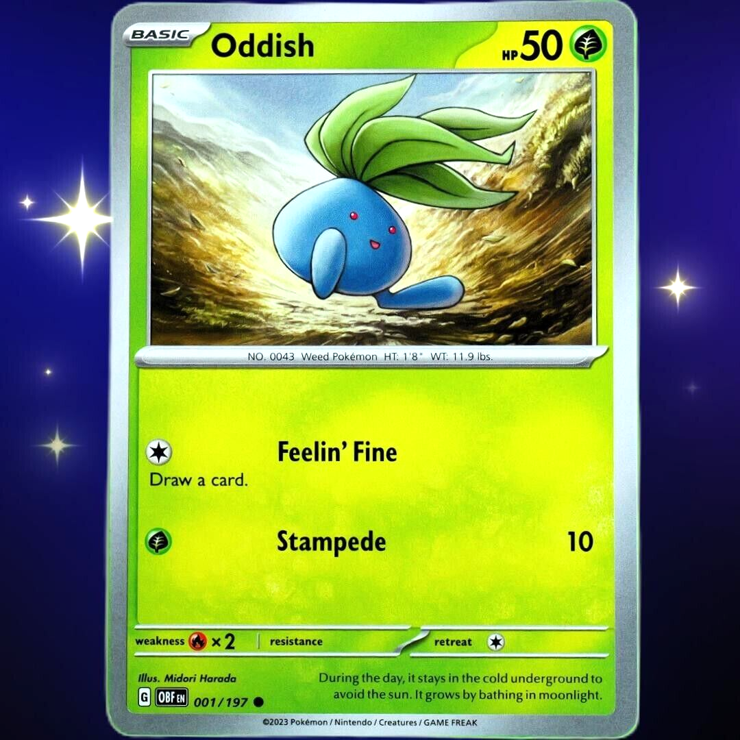 Oddish - Common - Pokemon TCG Scarlet & Violet Obsidian Flames #001/197