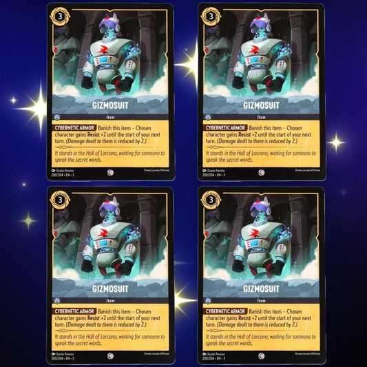 4x Gizmosuit Item Card - Common - Disney Lorcana TCG Into the Inklands #200/204