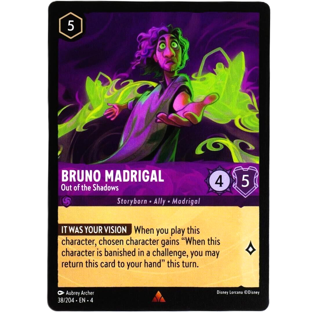 Bruno Madrigal Out of the Shadows - Rare - Lorcana TCG Ursula's Return #38/204