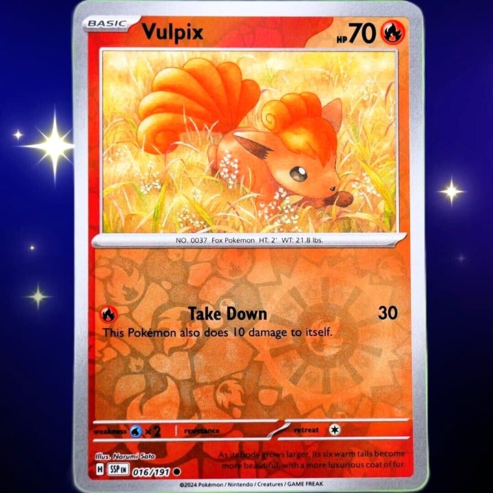 Vulpix - Reverse Holo - Pokemon TCG Surging Sparks #016/191