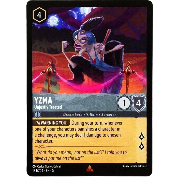 Yzma Unjustly Treated- Rare - Disney Lorcana TCG Shimmering Skies #184/204