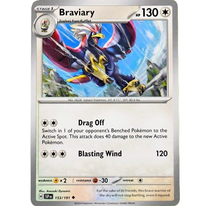 Braviary - Uncommon - Pokemon TCG Surging Sparks #153/191