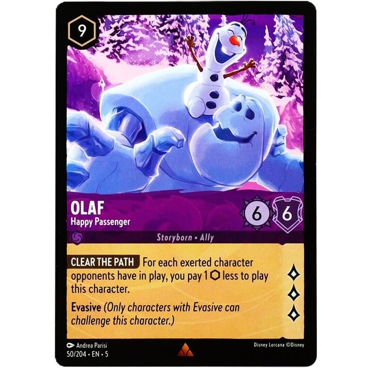 Olaf Happy Passenger - Rare - Disney Lorcana TCG Shimmering Skies #50/204