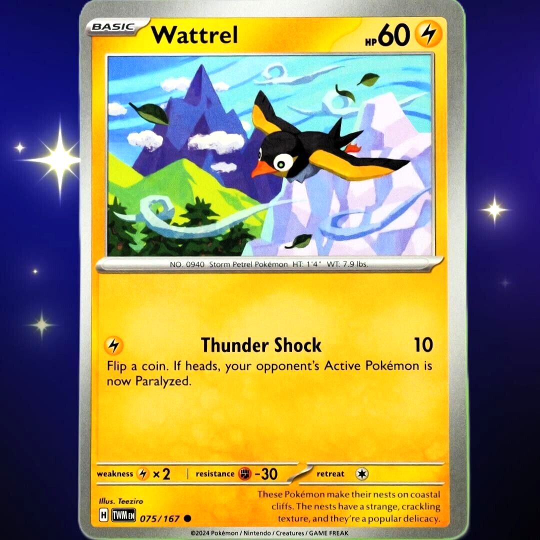 Wattrel - Common - Pokemon TCG Scarlet & Violet Twilight Masquerade #075/167