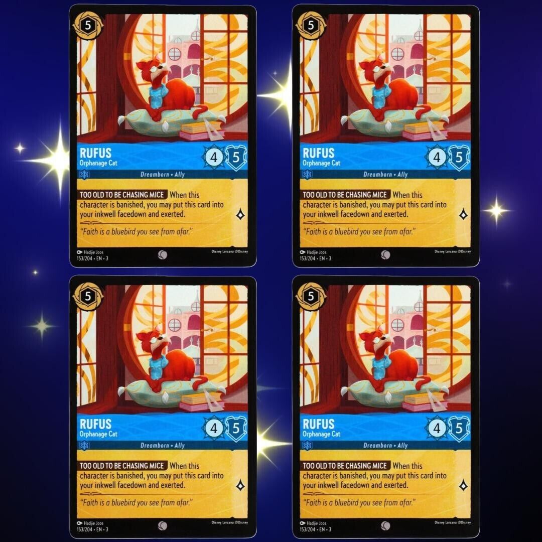 4x Rufus Orphanage Cat - Disney Lorcana TCG Into the Inklands #153/204