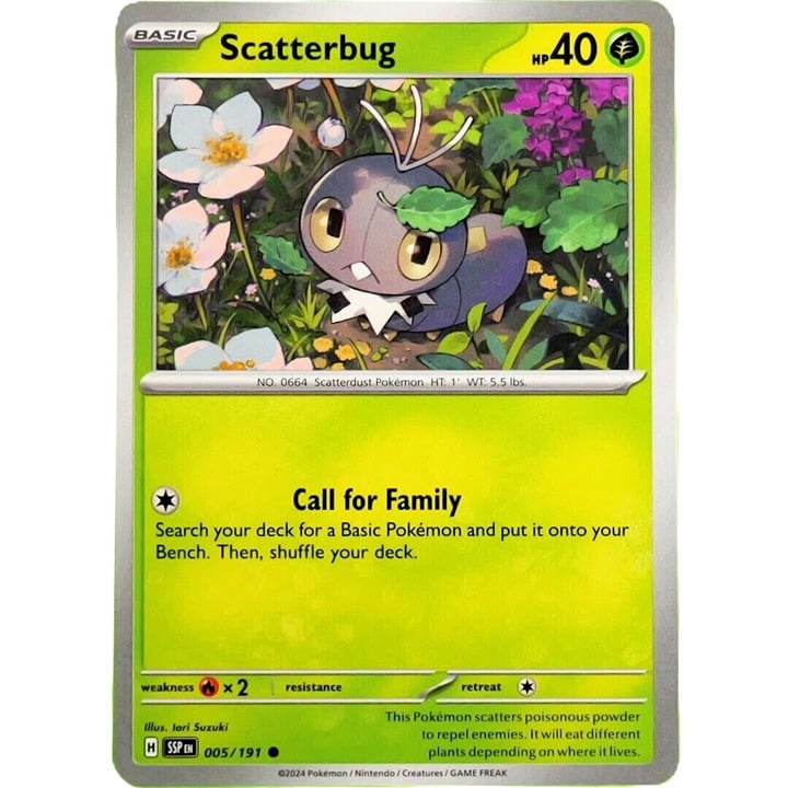 Scatterbug - Common - Pokemon TCG Surging Sparks #005/191