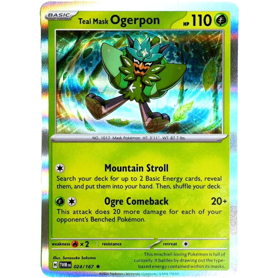 Teal Mask Ogerpon - Rare Holo - Pokemon TCG Twilight Masquerade #024/167
