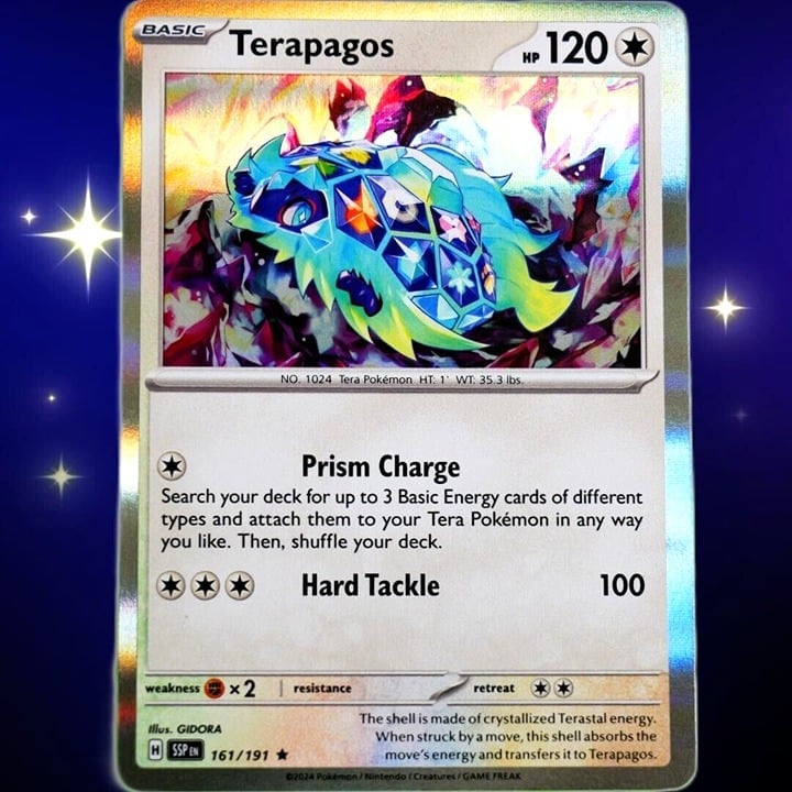 Terapagos - Rare Holo - Pokemon TCG Scarlet & Violet Surging Sparks #161/191