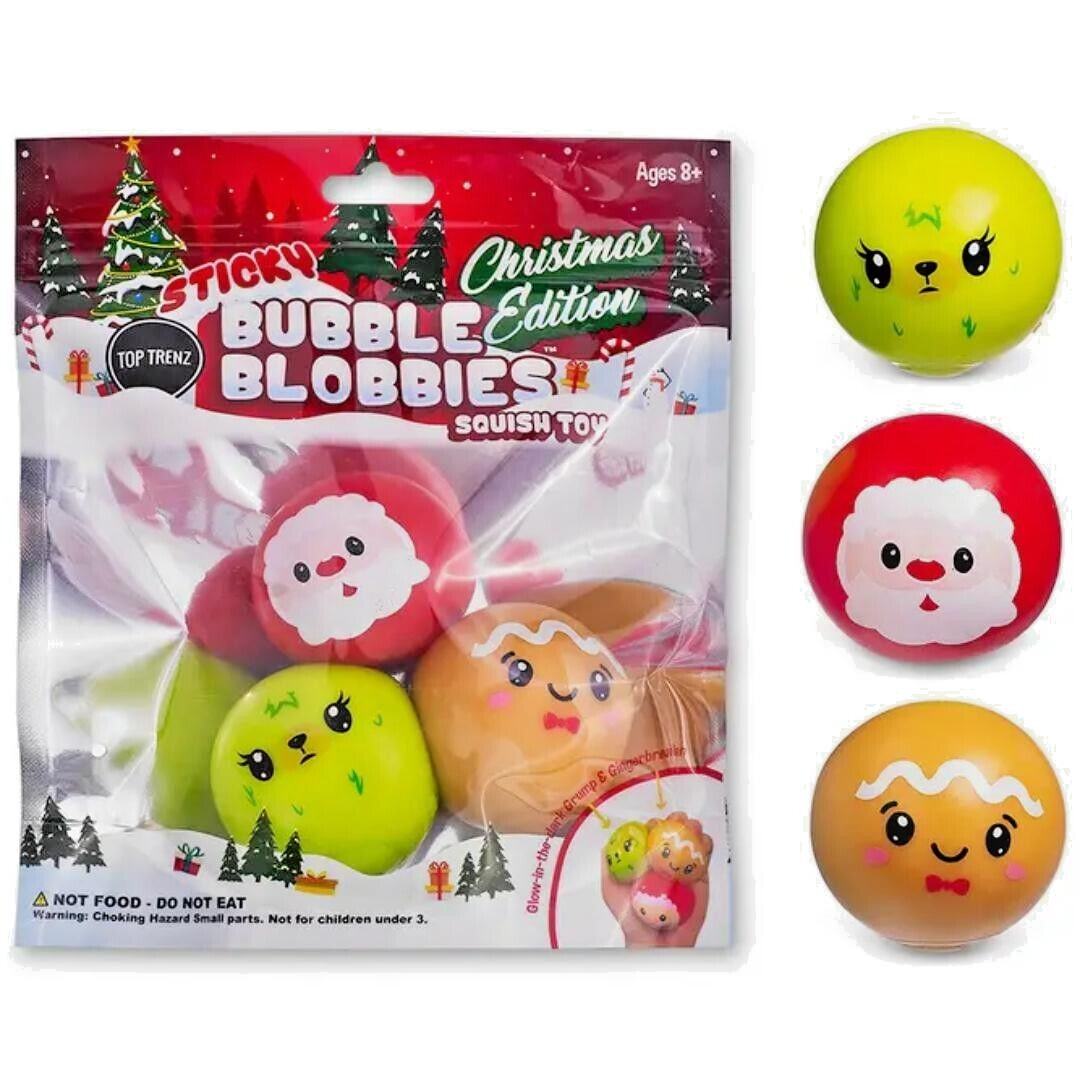 Sticky Bubble Blobbies - Christmas - Stocking Stuffer - Squishy Toy - Set of 3