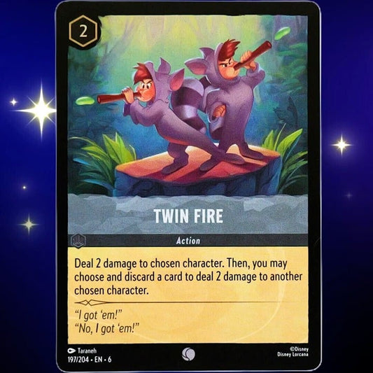 (Foil) Twin Fire - Common - Disney Lorcana TCG Azurite Sea #197/204