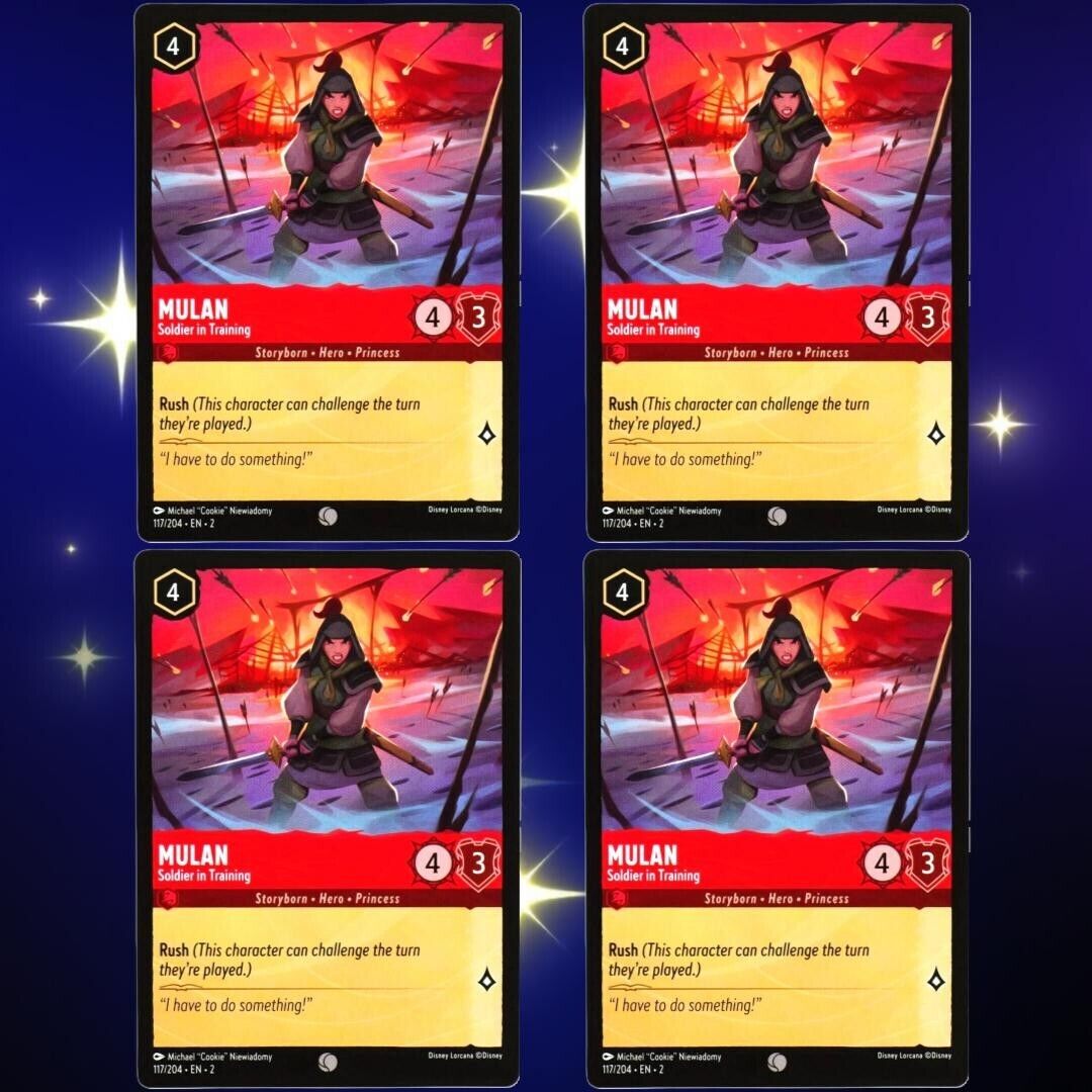 4x Mulan Soldier in Training - Disney Lorcana TCG Rise of the Floodborn #117/204