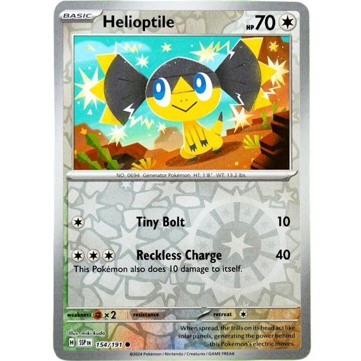 Helioptile - Reverse Holo - Pokemon TCG Surging Sparks #154/191