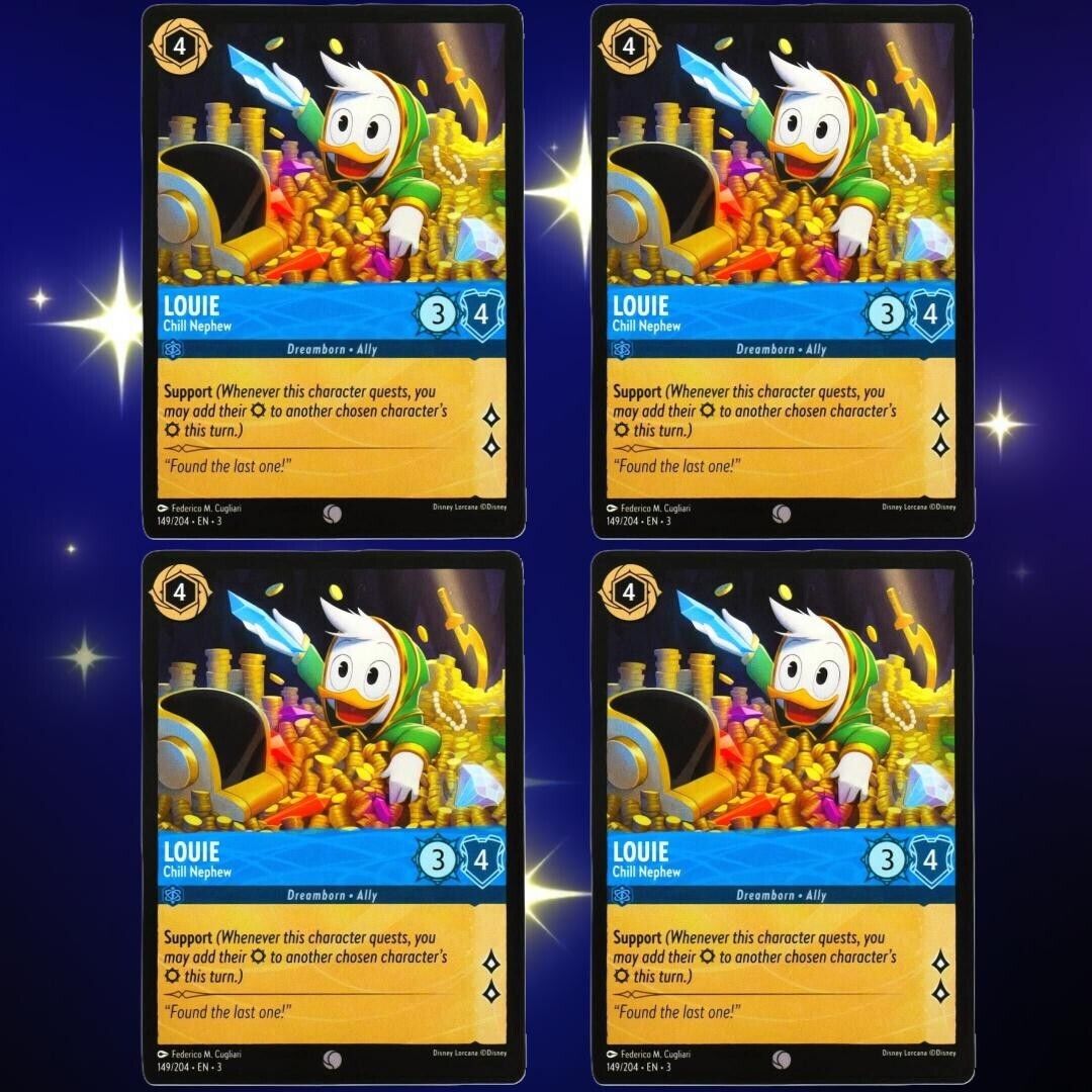 4x Louie Chill Nephew - Common - Disney Lorcana TCG Into the Inklands #149/204