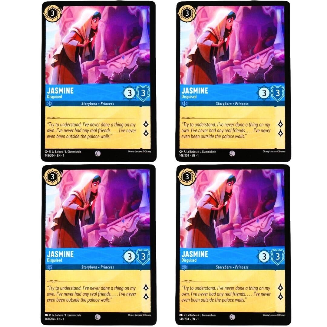 4x Jasmine Disguised - Common - Disney Lorcana TCG The First Chapter #148/204