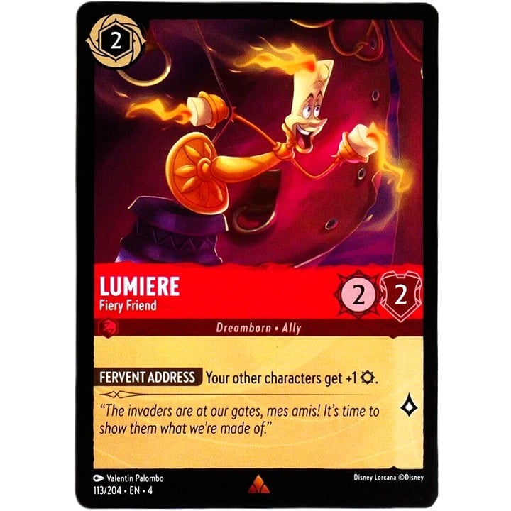 Lumiere Fiery Friend - Rare - Disney Lorcana TCG Ursula's Return #113/204
