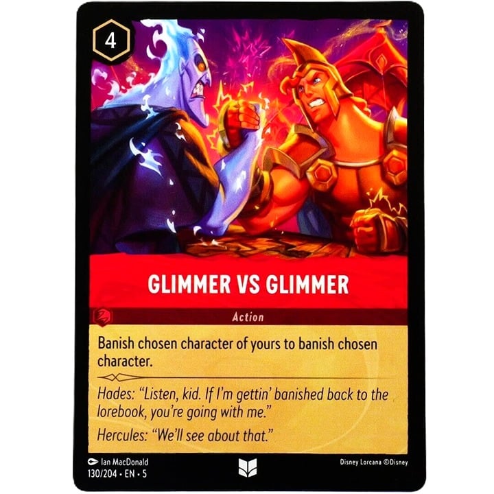 Glimmer vs Glimmer - Uncommon - Disney Lorcana TCG Shimmering Skies #130/204